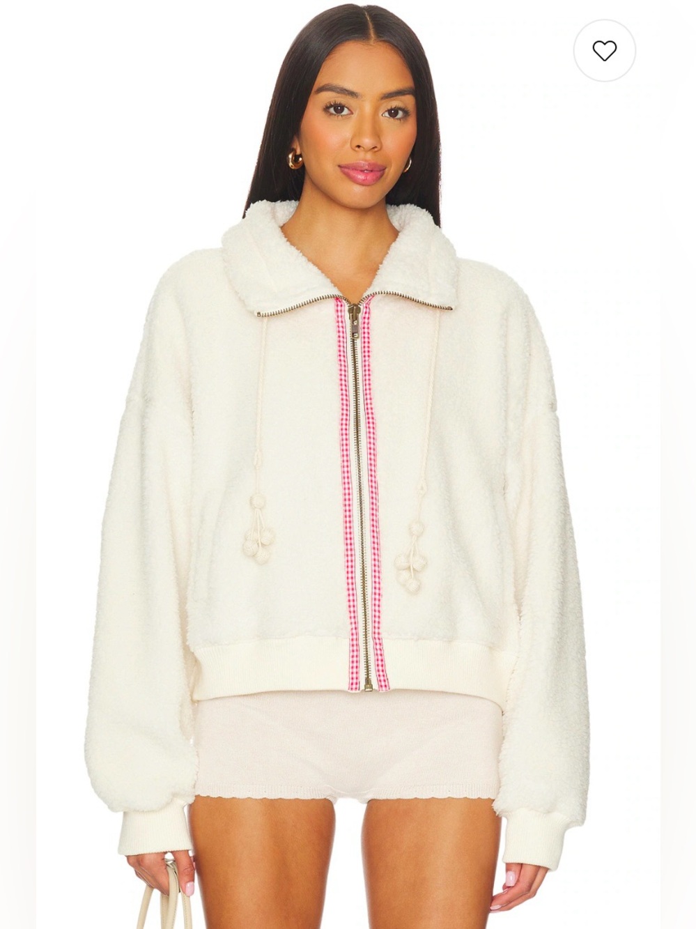 FREE PEOPLE NWT ALPINE SHERPA CARDI IN WHITE SWAN Size M OVERSIZED